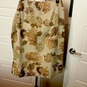Liz Claiborne floral skirt side zipper